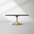 Aero Saint Germain Solid Oak Top Dining Table Tulip Rectangular Dining Table with Launette Base
