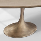 Aero Oval Solid Wood Dining Table Tulip Dining Table with Cast Steel Base