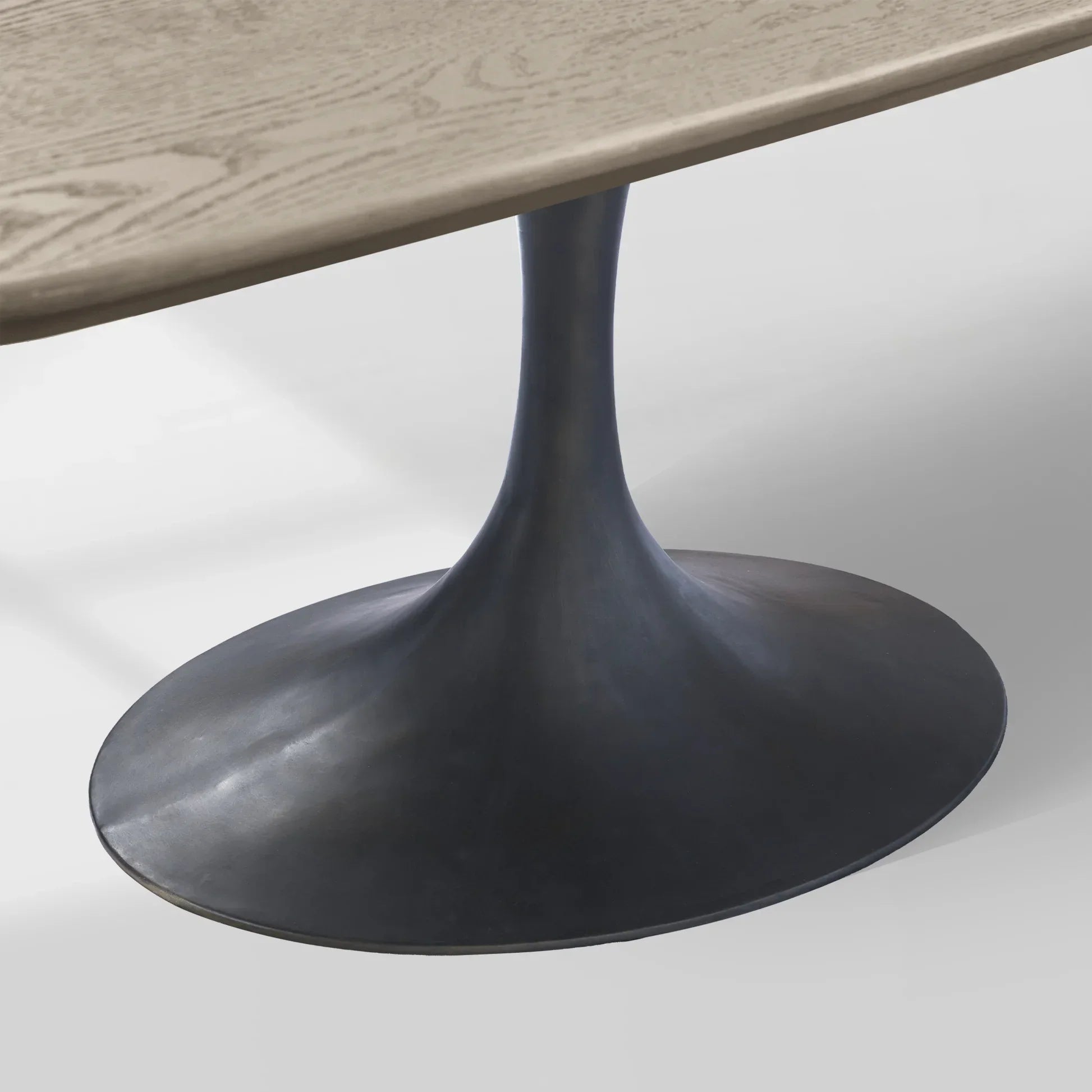 Aero Solid Oak Top Dining Table Tulip Rectangular Dining Table with Launette Base