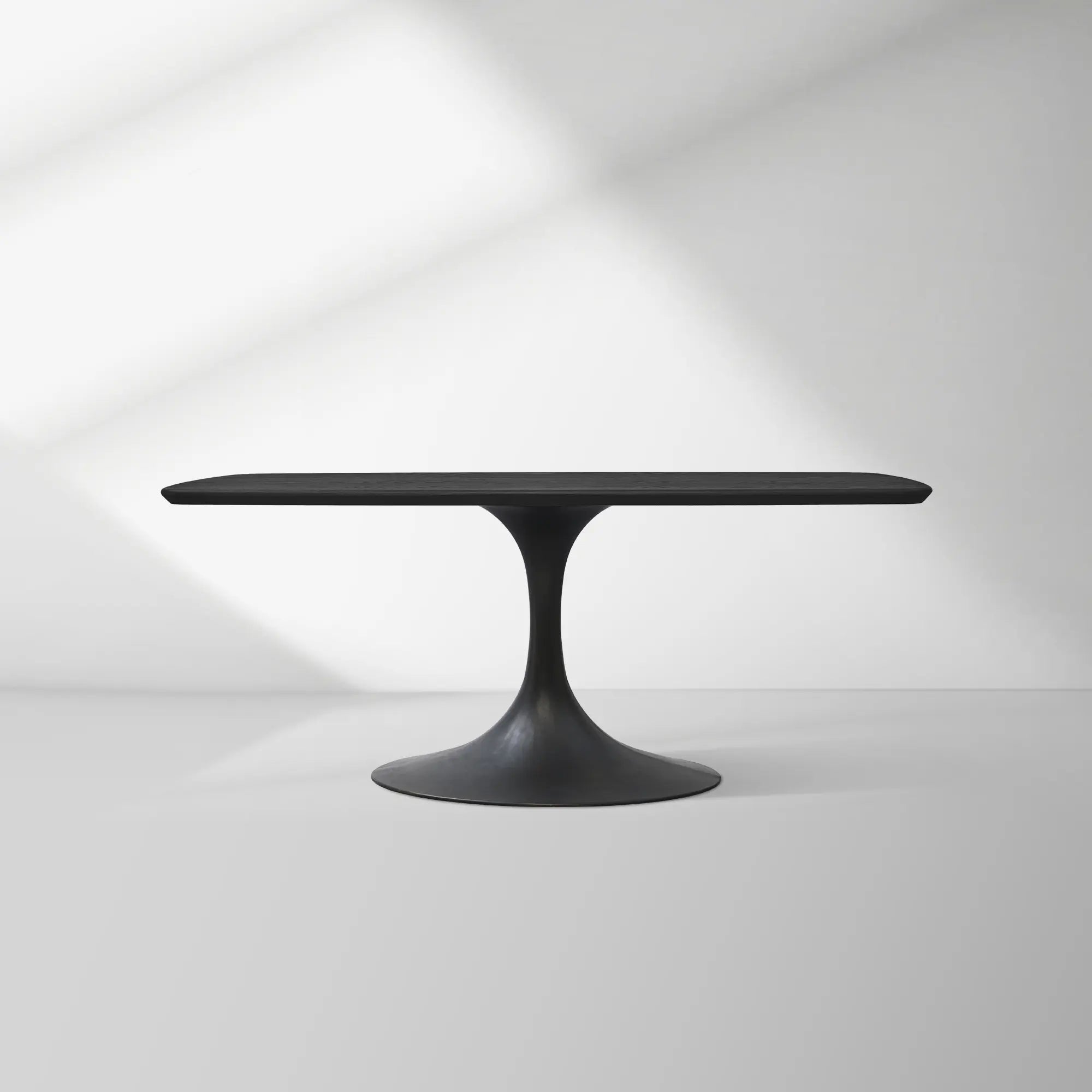 Aero Solid Oak Top Dining Table Tulip Rectangular Dining Table with Launette Base