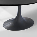 Aero Oval Solid Wood Dining Table Tulip Dining Table with Cast Steel Base