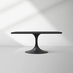 Aero Saint Germain Solid Oak Top Dining Table Tulip Rectangular Dining Table with Launette Base