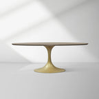 Aero Oval Solid Wood Dining Table Tulip Dining Table with Cast Steel Base