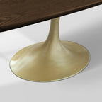 Aero Saint Germain Solid Oak Top Dining Table Tulip Rectangular Dining Table with Launette Base