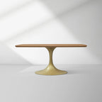 Aero Saint Germain Solid Oak Top Dining Table Tulip Rectangular Dining Table with Launette Base
