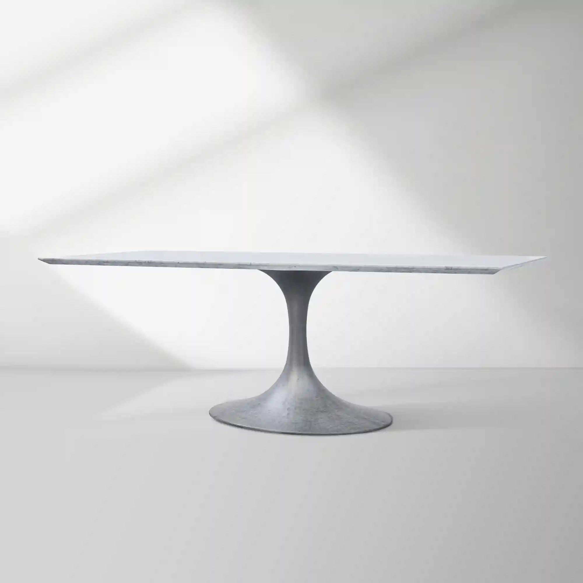 Aero Marble Stone Top Dining Table Tulip Rectangular Dining Table with Cast Steel Pedestal Base