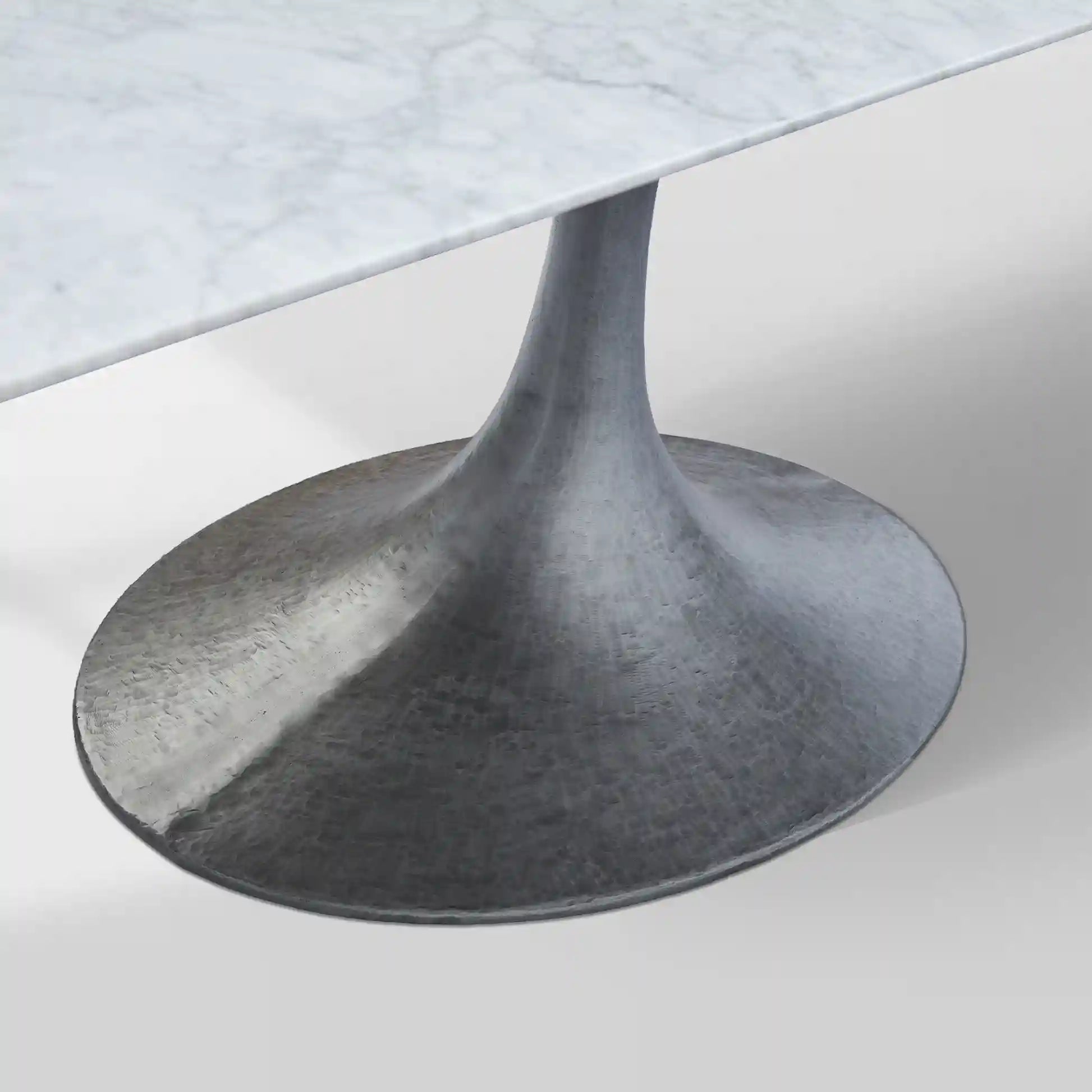 Aero Marble Stone Top Dining Table Tulip Rectangular Dining Table with Cast Steel Pedestal Base