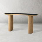 Aster Solid Oak Entryway Console Table Hallway Entrance Table Modern Style