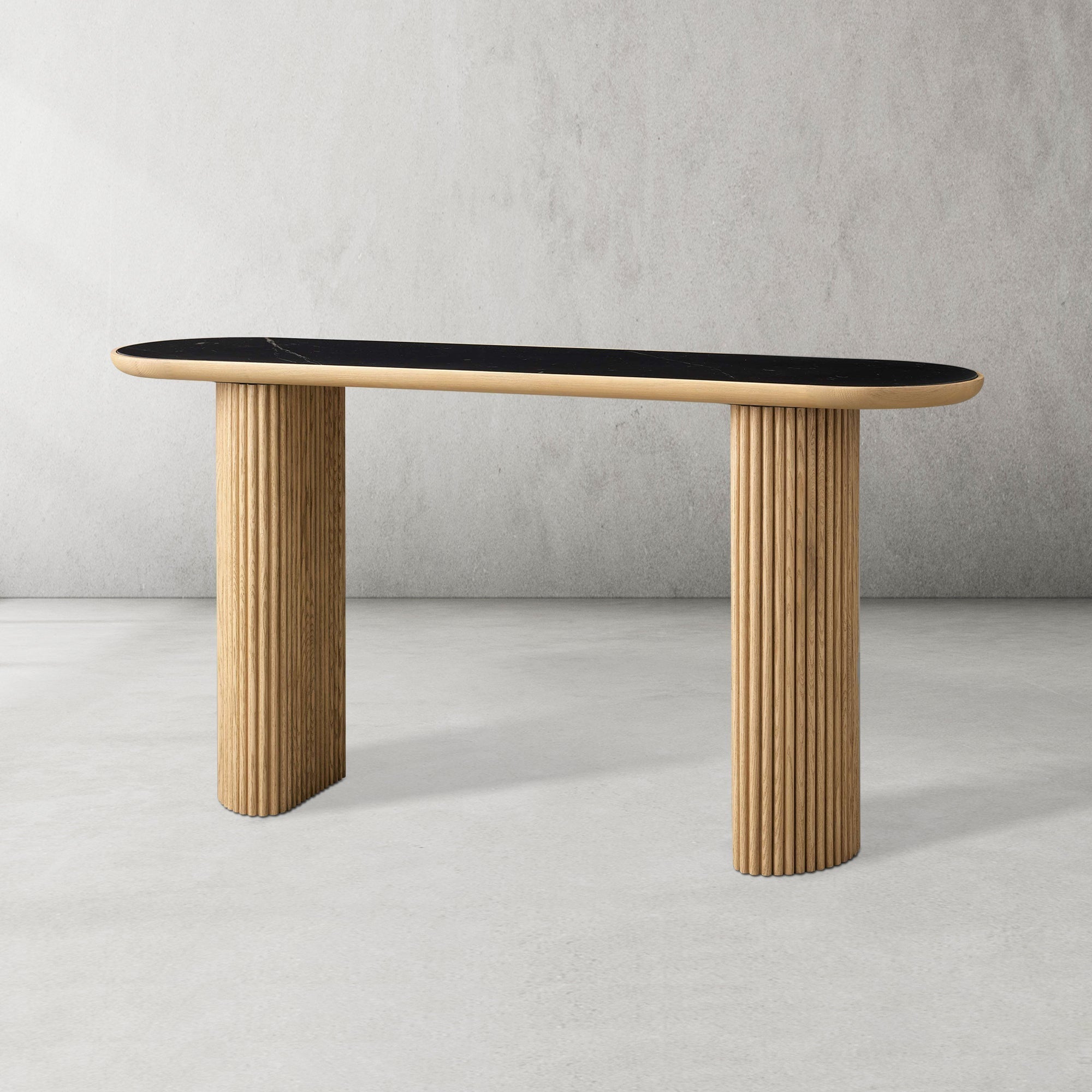 Aster Solid Oak Entryway Console Table Hallway Entrance Table Modern Style