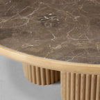Aster Wood Oak Round Coffee Table Contemporary Sofa Center Tea Table