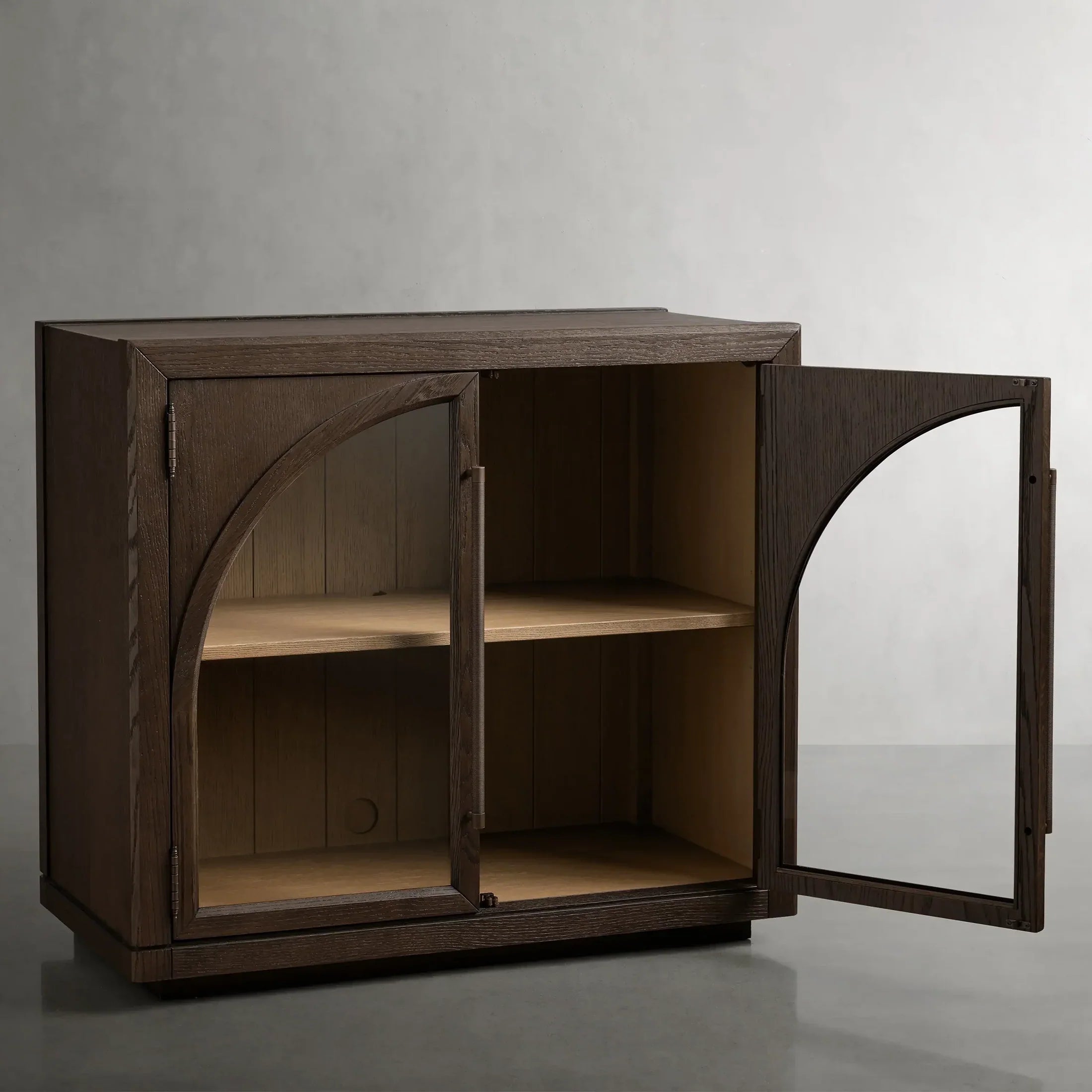 Hattie 16th-Century Sideboards Oak Wood Entrance Cabinets Arched Design Storage Buffet Cabinets