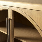Hattie 16th-Century Sideboards Oak Wood Entrance Cabinets Arched Design Storage Buffet Cabinets