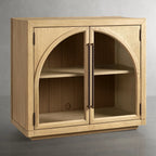 Hattie 16th-Century Sideboards Oak Wood Entrance Cabinets Arched Design Storage Buffet Cabinets