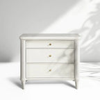 Henley Nightstand with Solid Mahogany Nightside Tables 3-Drawer Cabinet Brass Pulls
