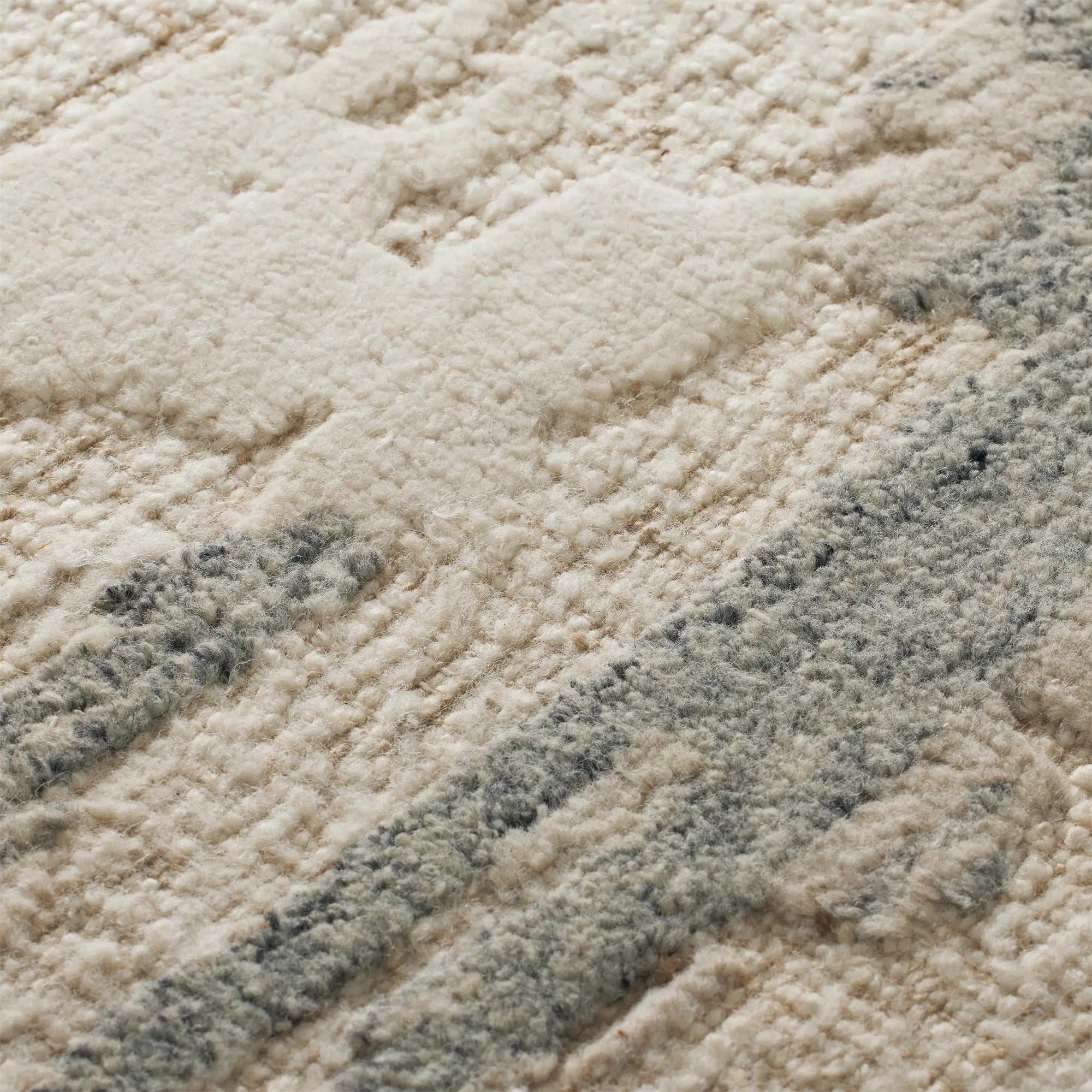 Jeppard Hand-Knotted Rug Matural Coarse-Carded Wool Carpet Minimalist Style
