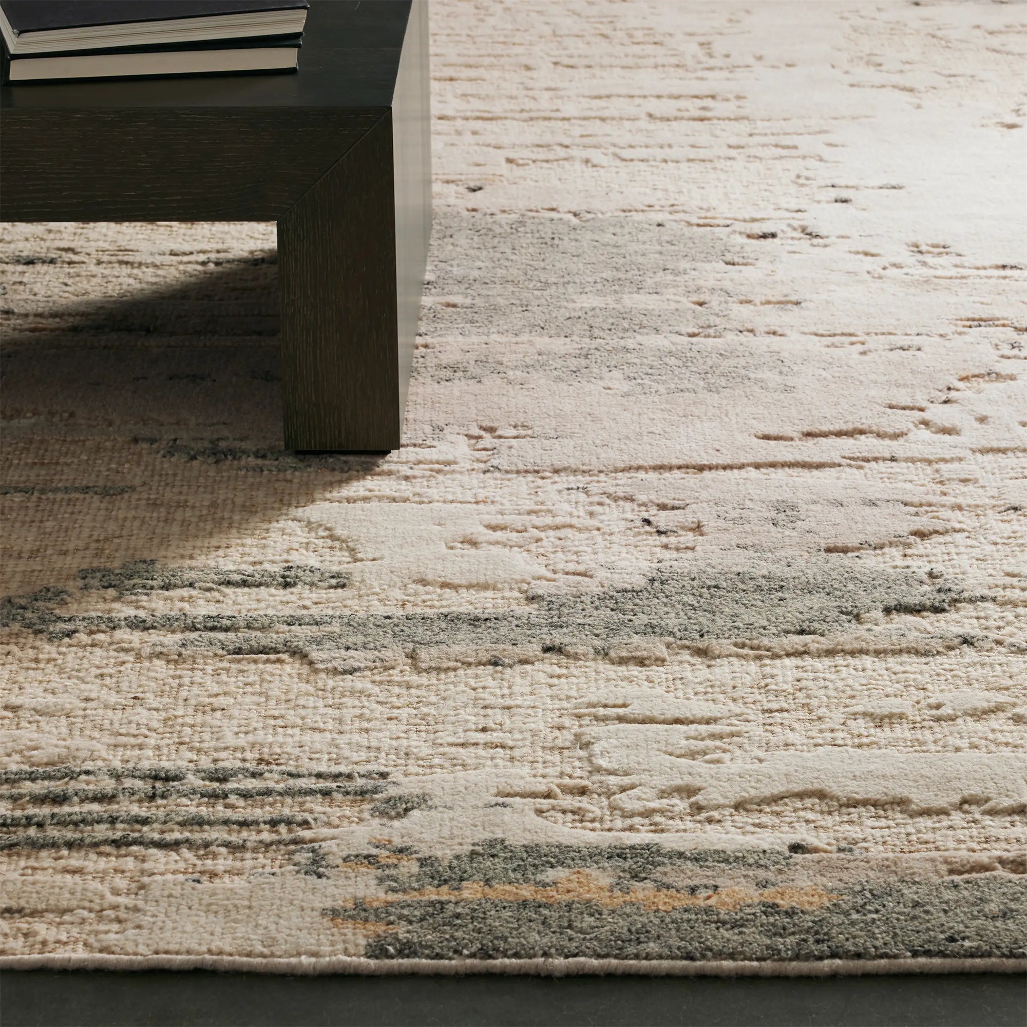 Jeppard Hand-Knotted Rug Matural Coarse-Carded Wool Carpet Minimalist Style