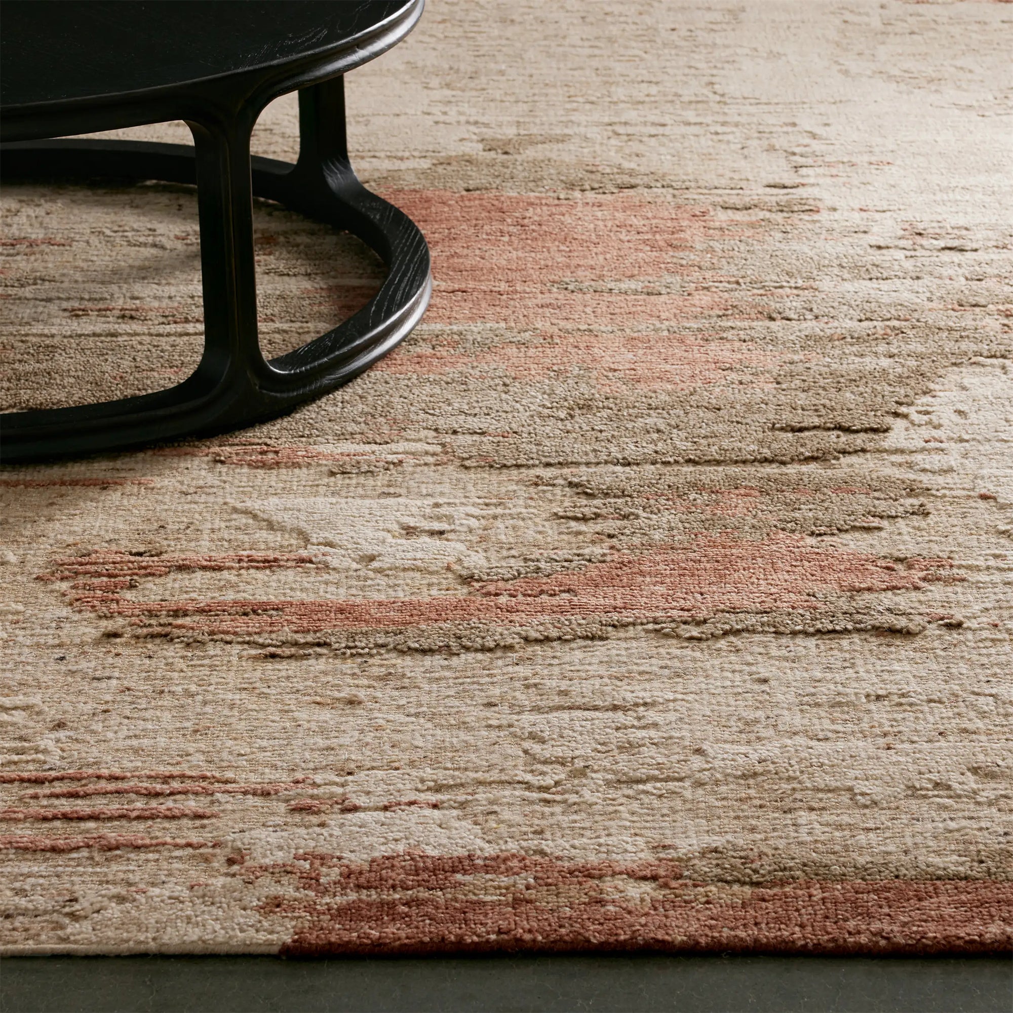 Jeppard Hand-Knotted Rug Matural Coarse-Carded Wool Carpet Minimalist Style