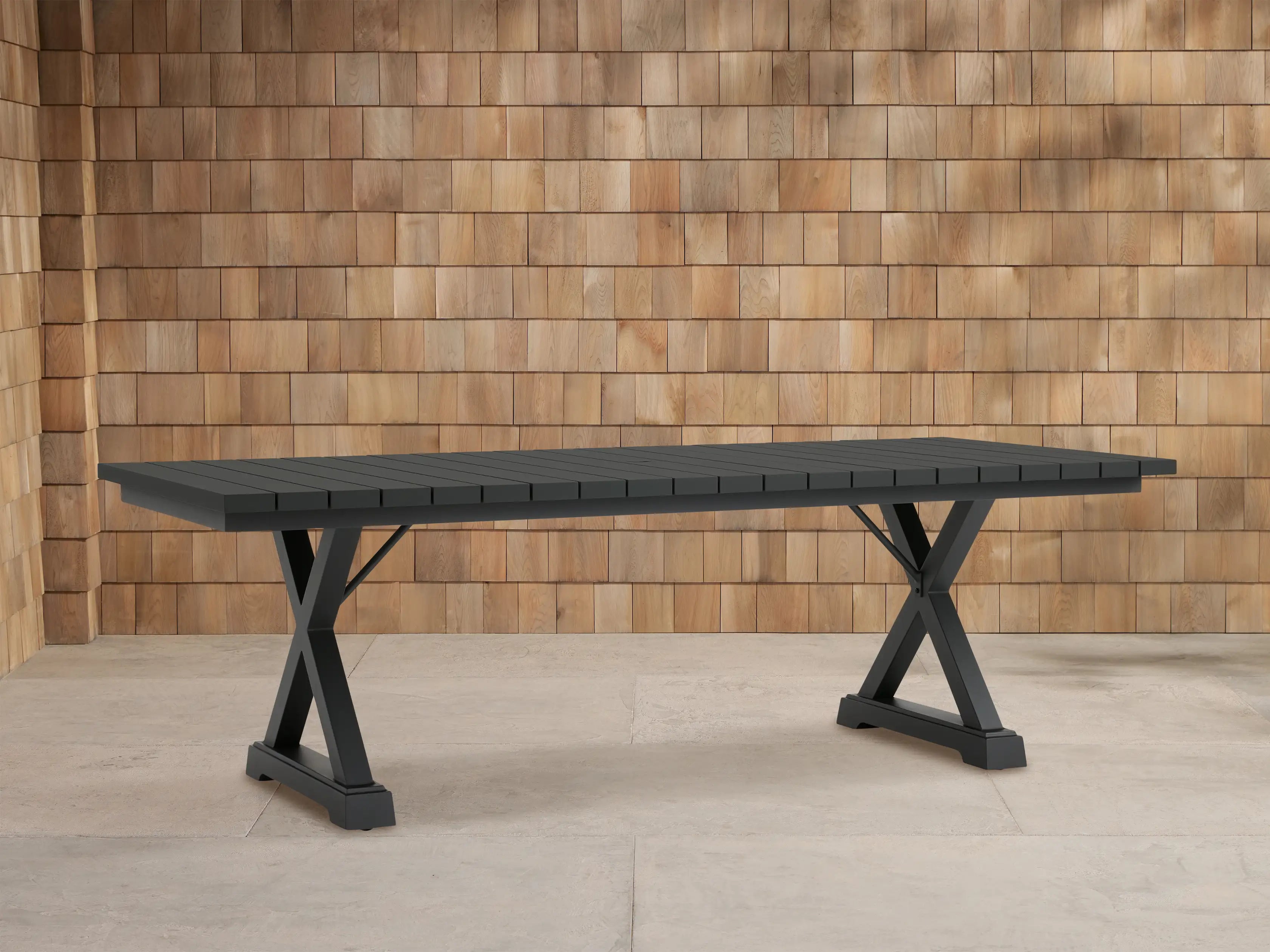 Montego Outdoor Aluminum Dining Table Black  Rectangular Outdoor Dining Table