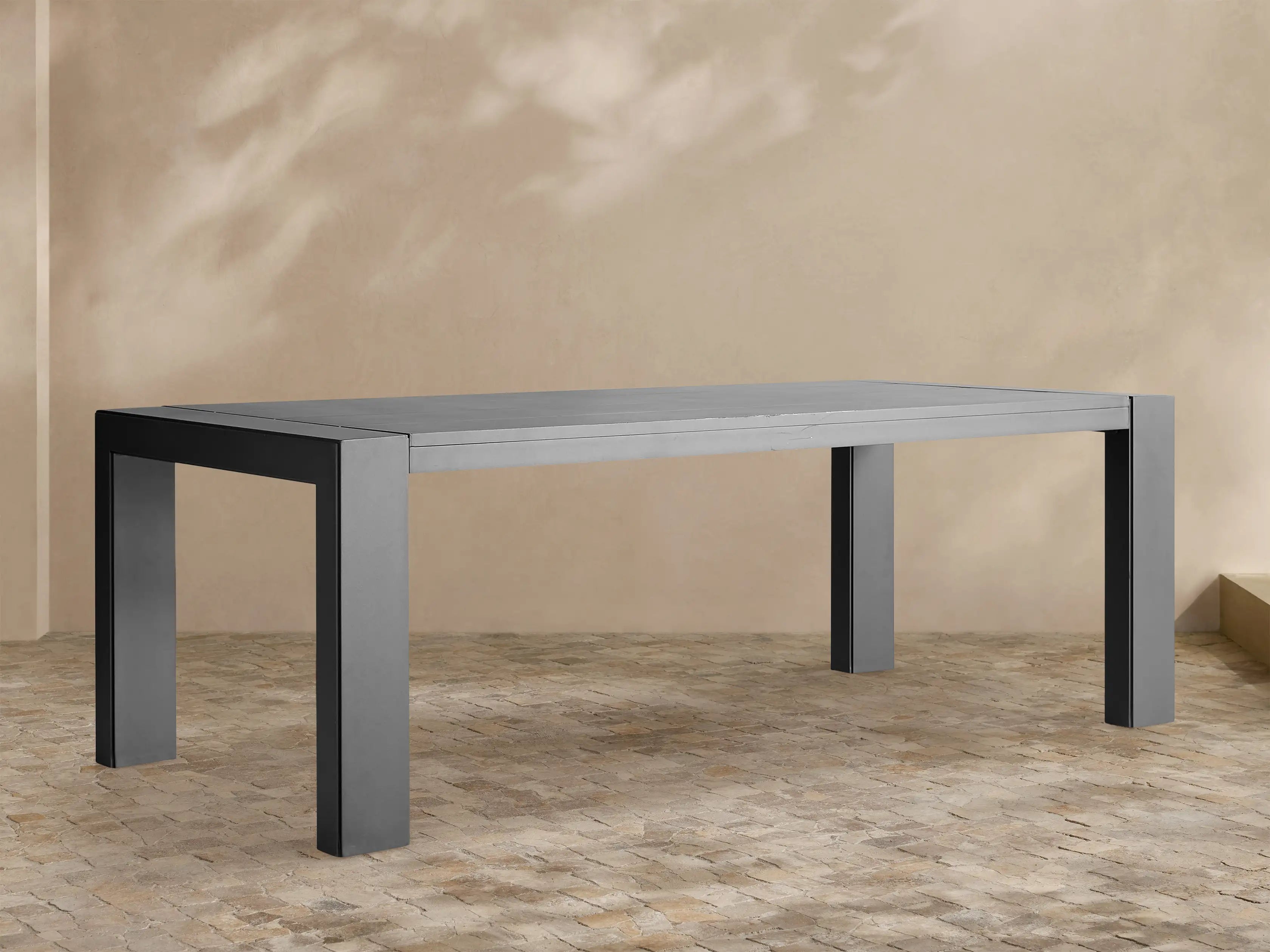 Canyon Outdoor Aluminum Dining Table Modern Rectangular Dining Table