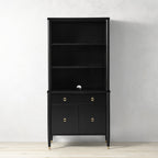 Lavenir French Open-Top Hutch Display Tall Cabinet Wood Dining Sideboard with Concealed Storage Base Cabinet