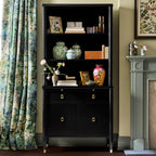 Lavenir French Open-Top Hutch Display Tall Cabinet Wood Dining Sideboard with Concealed Storage Base Cabinet