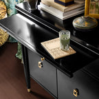 Lavenir French Open-Top Hutch Display Tall Cabinet Wood Dining Sideboard with Concealed Storage Base Cabinet