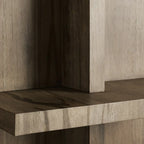 Leandro Solid Oak Wood Tall Display Cabinet Open Storage Bookcase