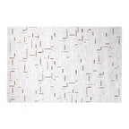 LiuJin Gilded Line Abstract Ivory Area Rug Minimalist Sophistication & Understated Luxury Carpet