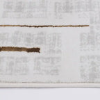 LiuJin Gilded Line Abstract Ivory Area Rug Minimalist Sophistication & Understated Luxury Carpet