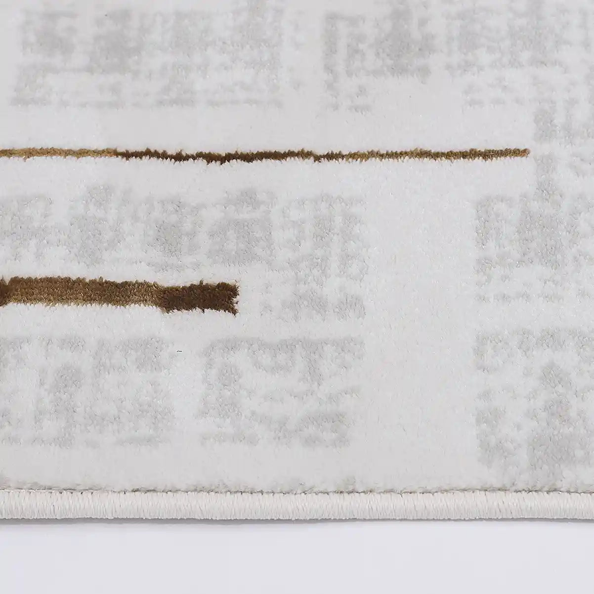 LiuJin Gilded Line Abstract Ivory Area Rug Minimalist Sophistication & Understated Luxury Carpet