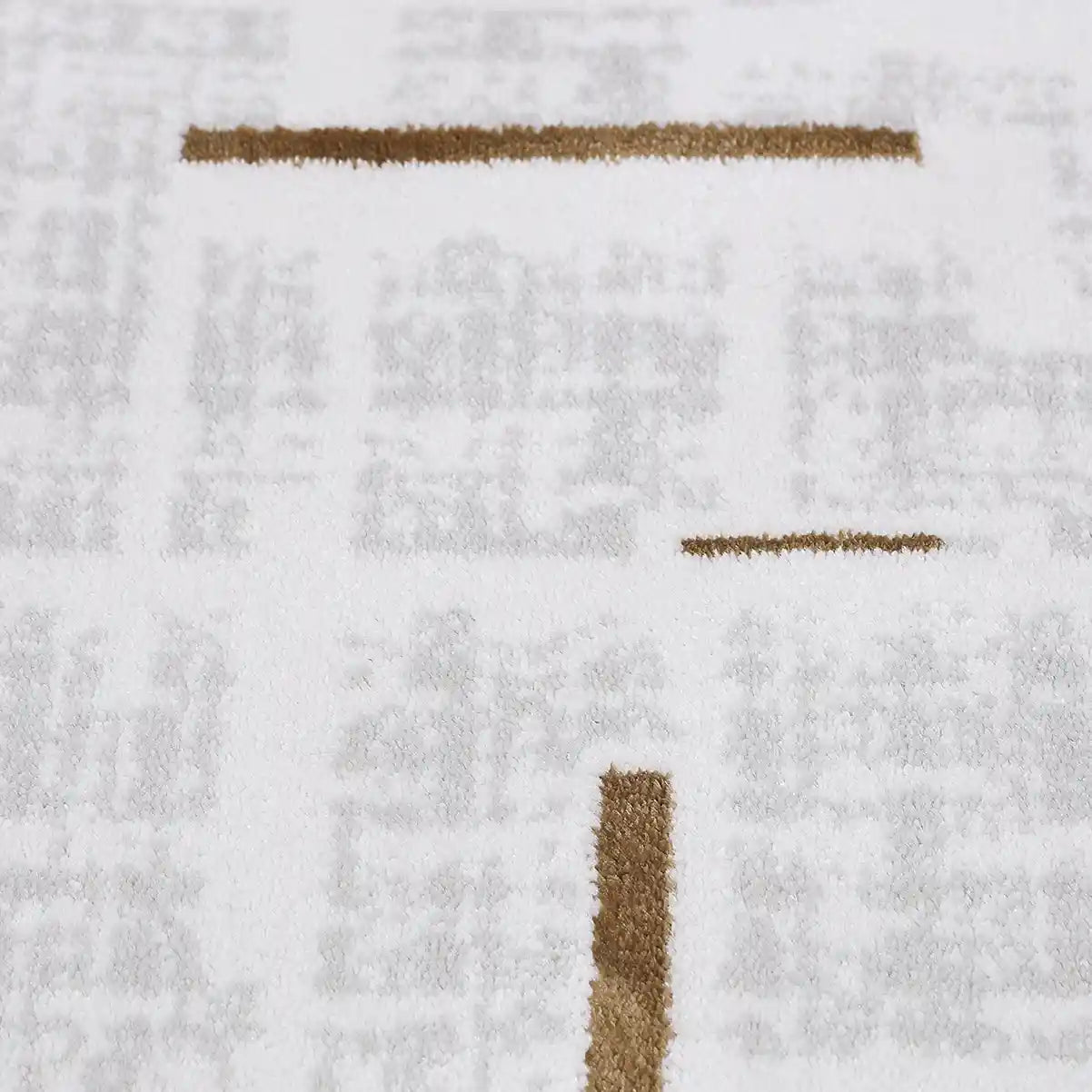 LiuJin Gilded Line Abstract Ivory Area Rug Minimalist Sophistication & Understated Luxury Carpet
