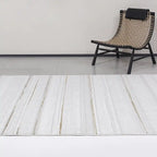 LiuJin Vertical Trace Abstract Ivory Area Rug with Minimalist Rhythm Carpet Modern Vertical Trace Texture Style