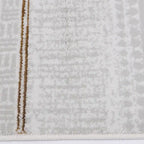 LiuJin Vertical Trace Abstract Ivory Area Rug with Minimalist Rhythm Carpet Modern Vertical Trace Texture Style