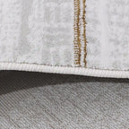 LiuJin Vertical Trace Abstract Ivory Area Rug with Minimalist Rhythm Carpet Modern Vertical Trace Texture Style