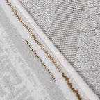 LiuJin Vertical Trace Abstract Ivory Area Rug with Minimalist Rhythm Carpet Modern Vertical Trace Texture Style