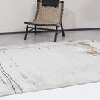 Meilade Linear Frame Abstract Ivory Area Rug with Artistic Retro & Minimalist Casual Carpet Modern Linear Frame Style