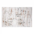 Tapis d'intérieur abstrait Meilade avec texture superposée, aux tons neutres, style simple et décontracté, effet usé