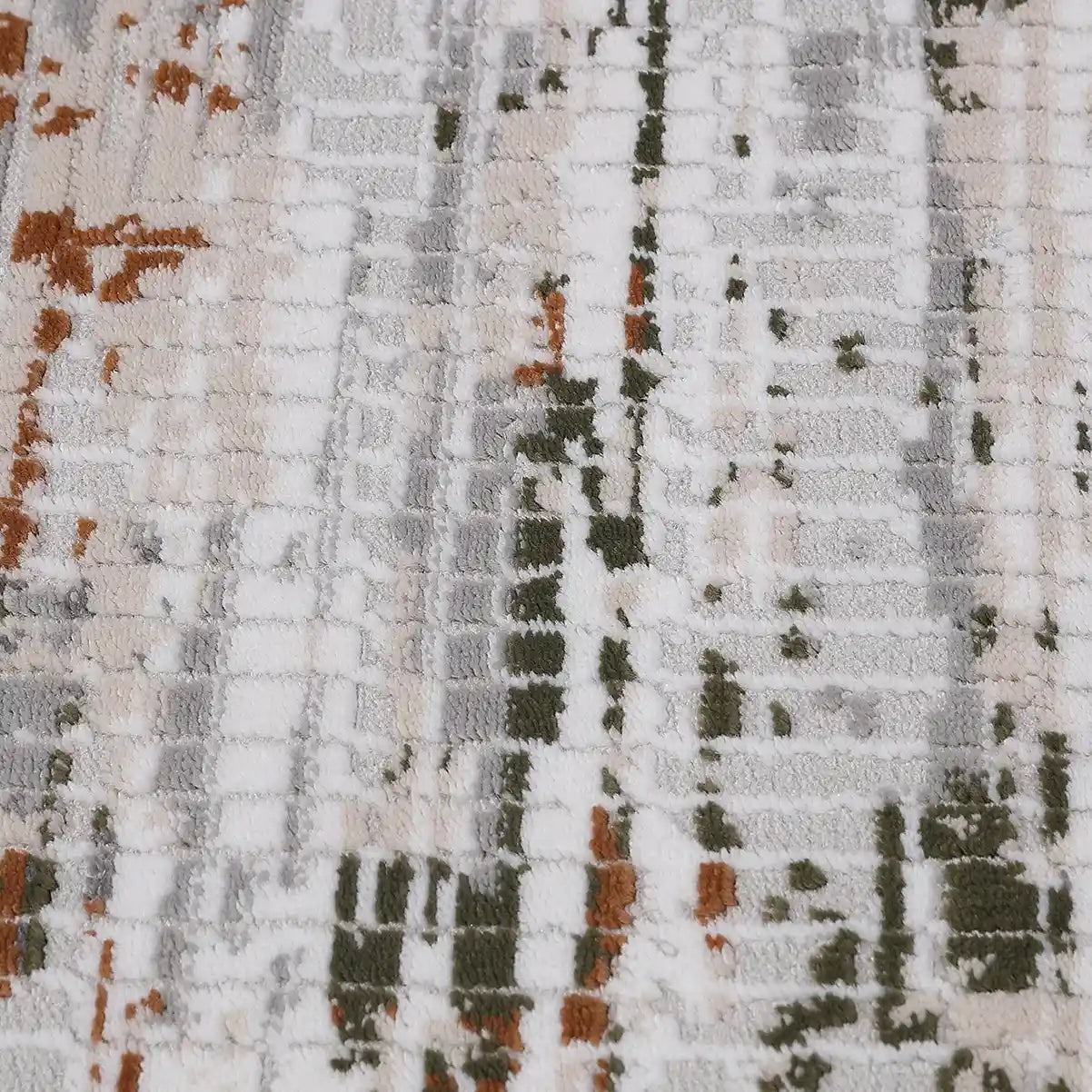 Tapis d'intérieur abstrait Meilade avec texture superposée, aux tons neutres, style simple et décontracté, effet usé