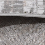 Tapis d'intérieur abstrait Meilade avec texture superposée, aux tons neutres, style simple et décontracté, effet usé