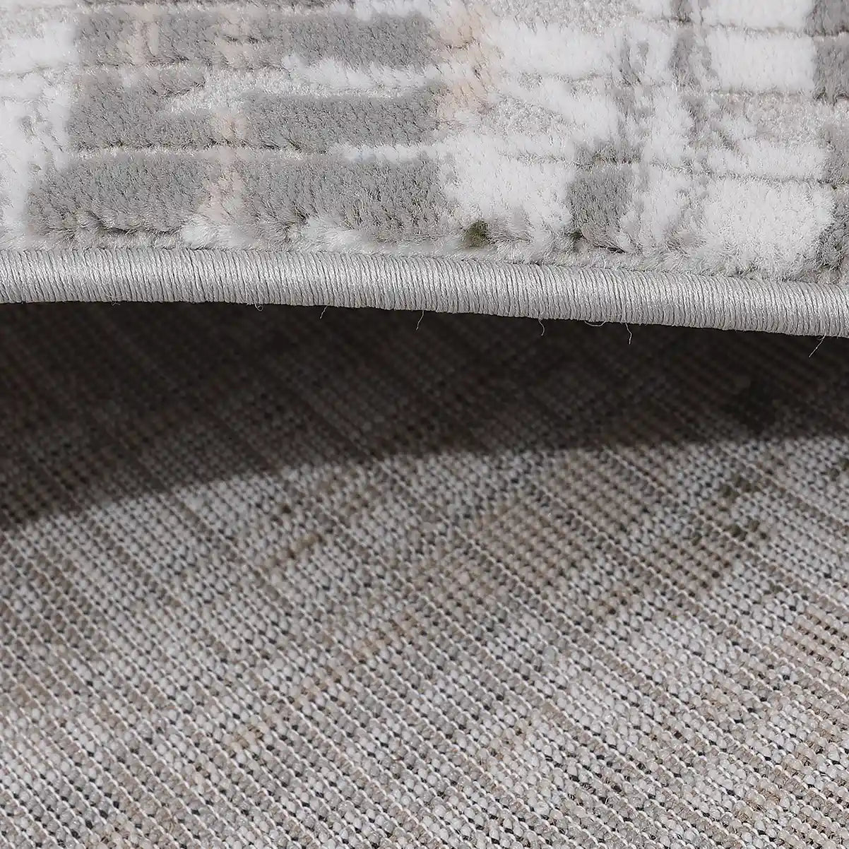 Tapis d'intérieur abstrait Meilade avec texture superposée, aux tons neutres, style simple et décontracté, effet usé