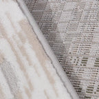 Tapis d'intérieur abstrait Meilade avec texture superposée, aux tons neutres, style simple et décontracté, effet usé