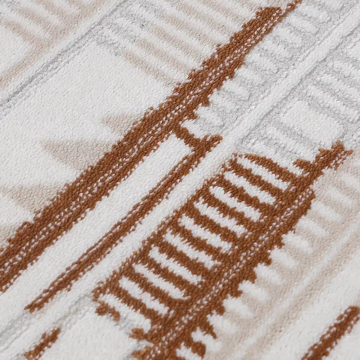 Melade Architectural Lines Zeitgenössischer Teppich in neutralen Farben – Minimalistischer Teppich mit Sinn für Ordnung im modernen architektonischen Linienstil