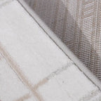 Melade Architectural Lines Zeitgenössischer Teppich in neutralen Farben – Minimalistischer Teppich mit Sinn für Ordnung im modernen architektonischen Linienstil