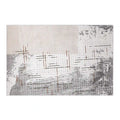 Melard Layered Grid Abstract Neutral Area Rug with Artistic Deconstruction & Spontaneous Sensibility Carpet
