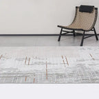 Melard Layered Grid Abstract Neutral Area Rug with Artistic Deconstruction & Spontaneous Sensibility Carpet