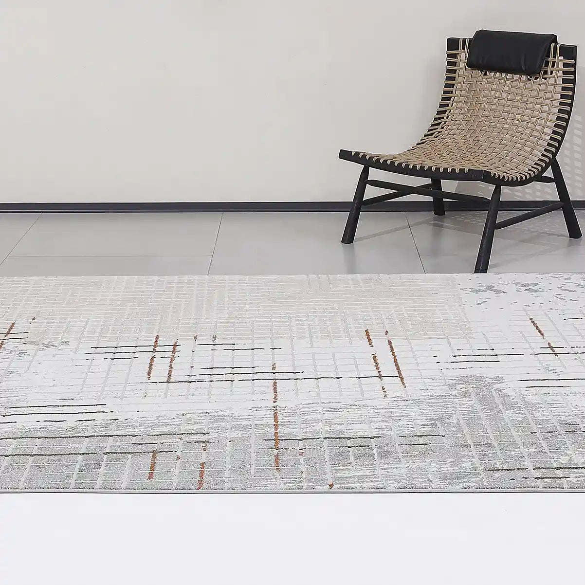 Melard Layered Grid Abstract Neutral Area Rug with Artistic Deconstruction & Spontaneous Sensibility Carpet