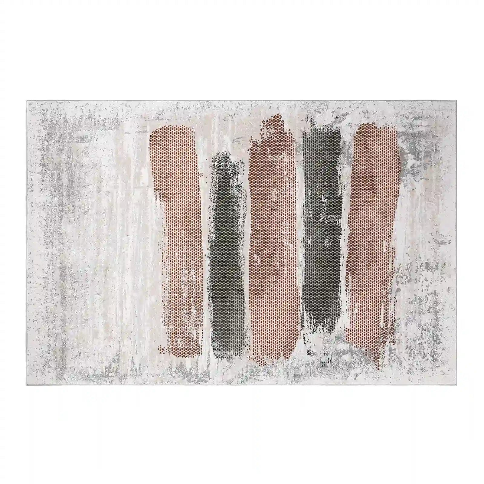 Melard Vertical Block Abstract Textured Area Rug Handmade & Natural Feel Carpet Modern Textured Block Style