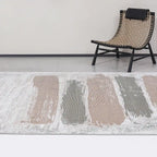 Melard Vertical Block Abstract Textured Area Rug Handmade & Natural Feel Carpet Modern Textured Block Style