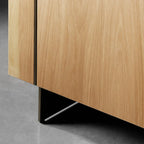Mihaela Oil-Finishing Process Tall Display Cabinet Oak Wood Living Entrance Cabinet