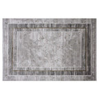 Milano Framed Abstract Neutral Area Rug NeatElegant & Understated Carpet Modern Framed Abstract Minimalist Style